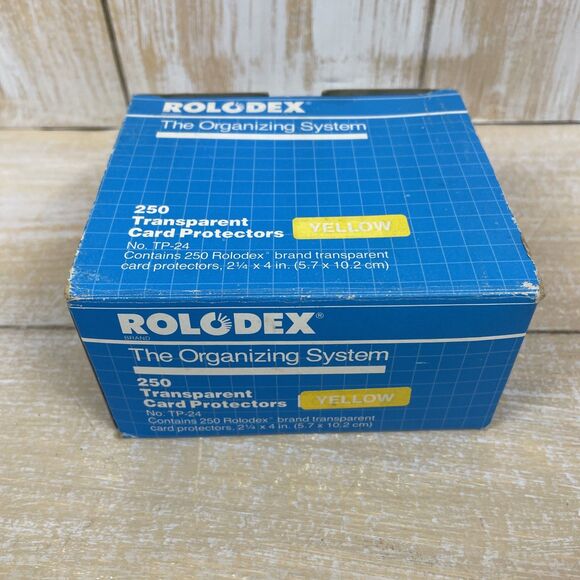 Rolodex Transparent Card Protectors TP-24 Holds 200+ Cards Yellow Blue 2.25 x 4 - Picture 7 of 8